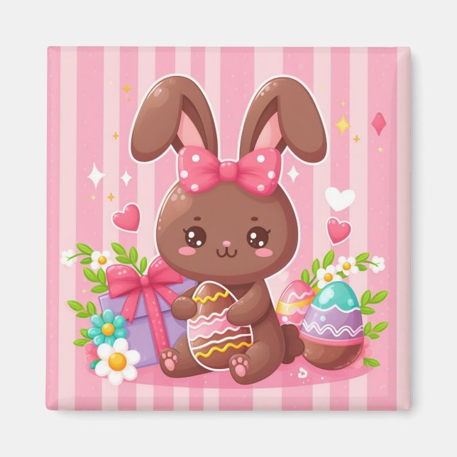 Imã Coelhinho de chocolate giro Coelhinho de Páscoa co (Frente)