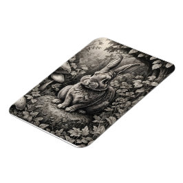 Ímã Coelhinho em um jardim de cogumelos