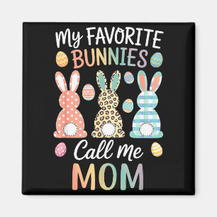Imã Coelhinhos favoritos chamam a mamãe de lindo coelh