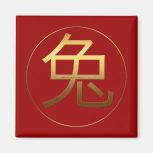 Imã Coelho Ano Dourado efeito relevo Símbolo M