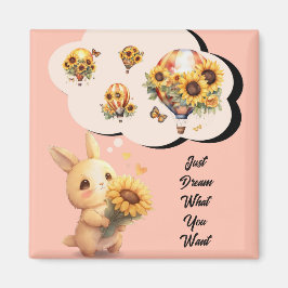 Imã Coelho Bebê Com Ímã de Girassol