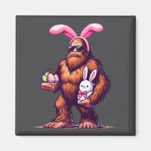 Imã Coelho Bigfoot Dia de Páscoa Sasquatch Meninos Hom
