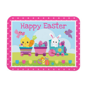 Ímã Coelho bonito, Pintinho e Ovos de Chocolate Pásco