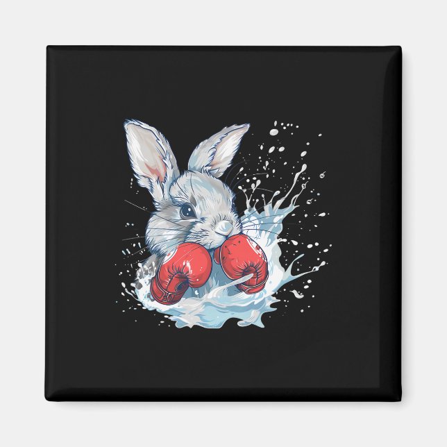 Imã Coelho Boxeador Com Luvas de Boxe Kickboxing Engra (Frente)