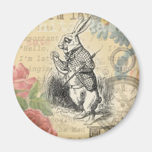 Imã Coelho Branco Alice no País das Maravilhas Arte