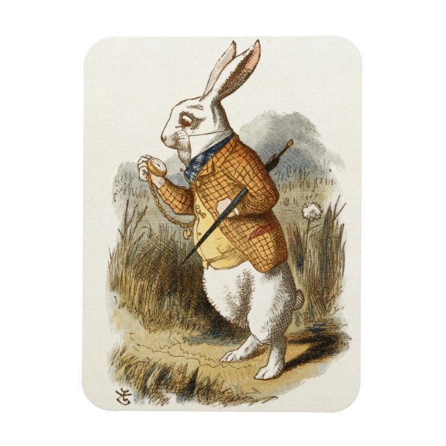 Ímã Coelho Branco de Alice no País das Maravilhas da A (Vertical)