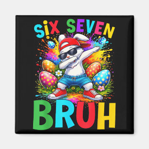 Imã Coelho Bunny Dabbing Dia de Páscoa Seis Sete Bruh