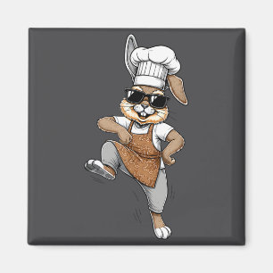 Imã Coelho Chef Engraçado Coelho Padeiro Legal Desenho