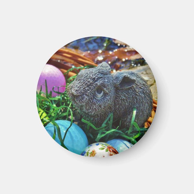 Imã Coelho da páscoa e cesto de golfe (Frente)