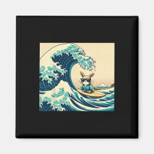 Imã Coelho de Kimono Legal Surfando - Grande Japonês
