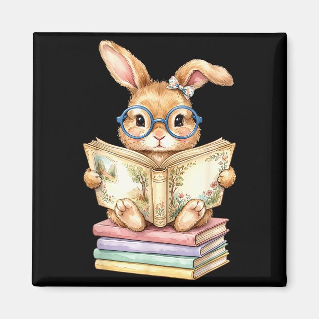 Imã Coelho de leitura fofa livros de páscoa leitor pro (Frente)