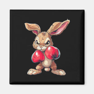 Imã Coelho de Páscoa Bunny Boxer Boxe Kickboxing Artés