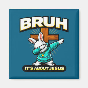 Imã Coelho de Páscoa cristão engraçado bruh sobre Jesu