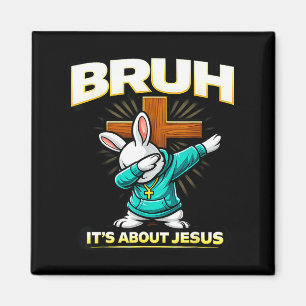 Imã Coelho de Páscoa cristão engraçado bruh sobre Jesu