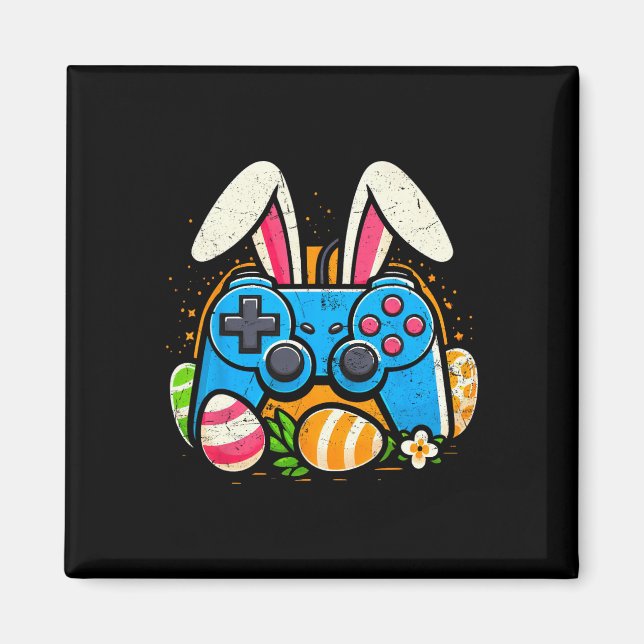 Imã Coelho de Páscoa de Controle de Videogame Antigo J (Frente)