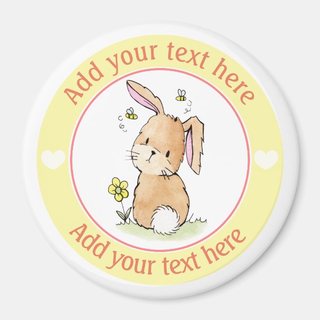 Imã Coelho E Abelhas Personalizadas (Frente)