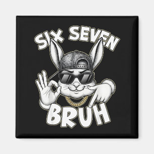 Imã Coelho fofo bunny 67 divertido seis sete gen meme