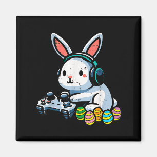 Imã coelho gamer de Páscoa videogame homens meninos cr