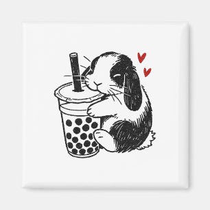 Imã Coelho Holland Lop Ama Bunny do Chá Boby e Bolha