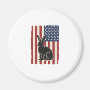 Imã Coelho Patriótico Bandeira Americana Gravura Vinta