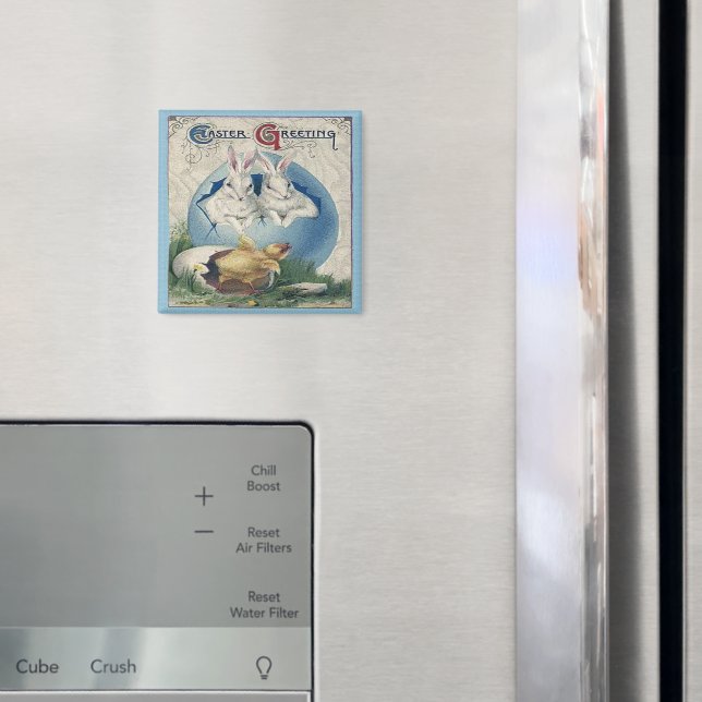Imã Coelhos brancos e Pintinhos de Páscoa e bebês. ZSS (In Situ (Fridge))