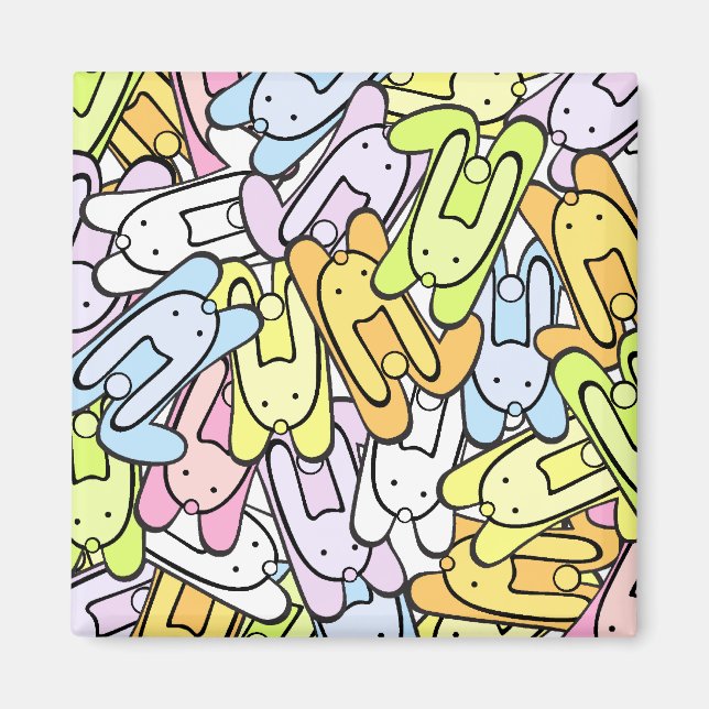 Imã coelhos coloridos (Frente)