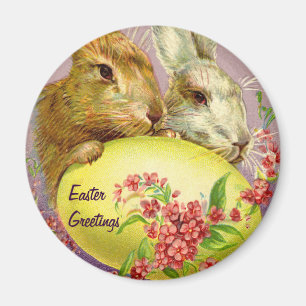 Imã Coelhos da Páscoa e Ímã Vintage de Ovo