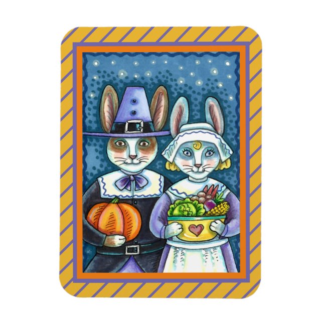 ÍMÃ COELHOS DE PILGRIM, OBRIGADO A COLHEITA DE HARE, B (Vertical)