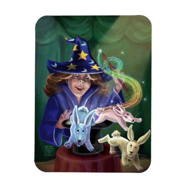 Ímã Coelhos Magic Act do Chapéu (Vertical)