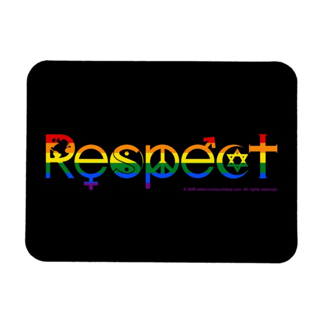 Ímã Coexistir com Respeito Orgulho Gay (Horizontal)