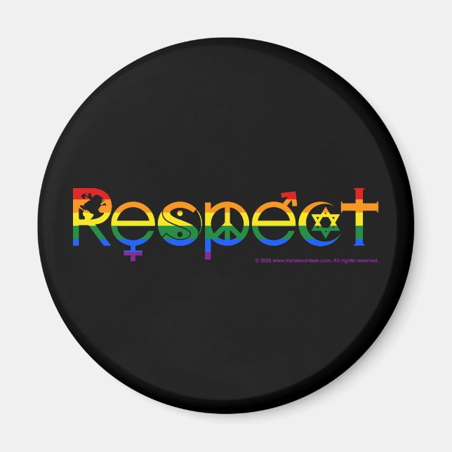 Imã Coexistir com Respeito Orgulho Gay (Frente)
