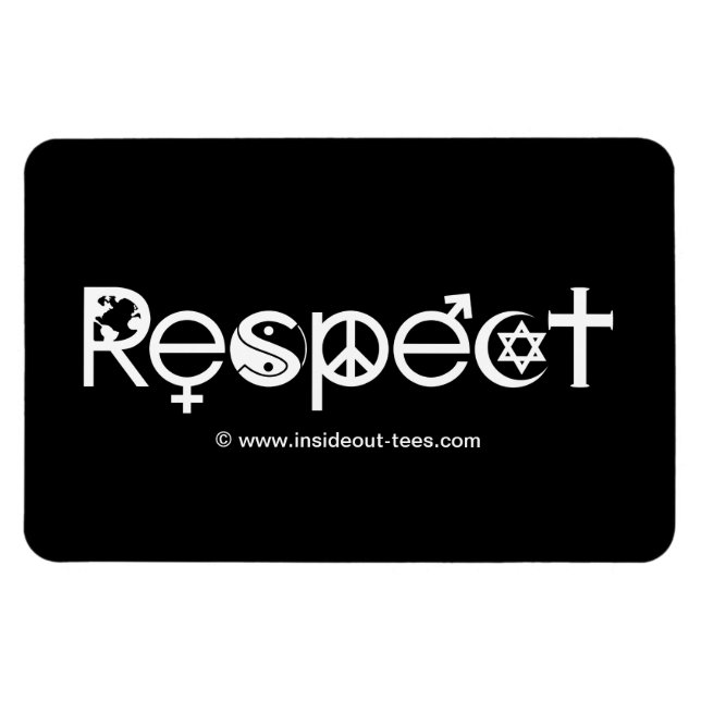 Ímã Coexistir com Respeito - Paz Bondade & Tolerância (Horizontal)