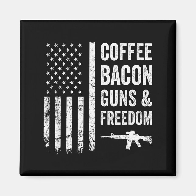 Imã Coffee Bacon Guns &amp; Dom - Bbq Grill Funny Gun  (Frente)