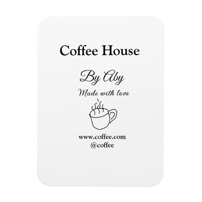 Ímã Coffee house made with love add text website socia (Vertical)