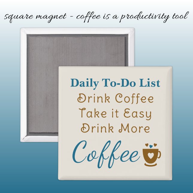 Imã Coffee lovers to do list brown blue (Criador carregado)