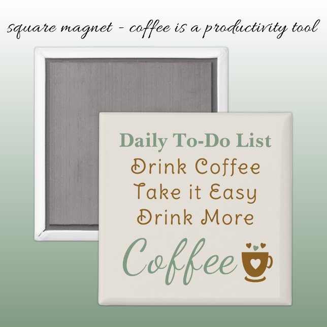Imã Coffee lovers to do list brown green (Criador carregado)