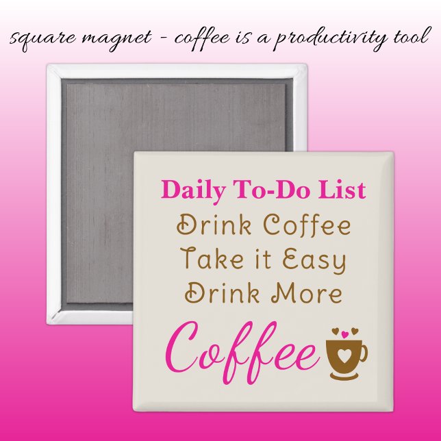 Imã Coffee lovers to do list brown pink (Criador carregado)