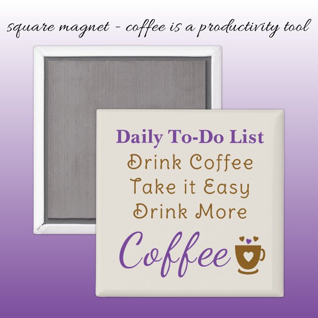 Imã Coffee lovers to do list brown purple (Criador carregado)