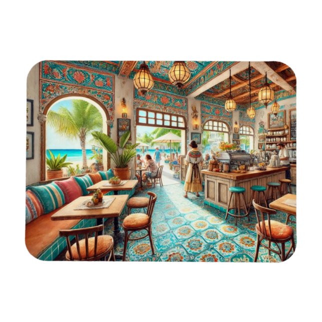 Ímã Coffeeshop em Cancún México (Horizontal)