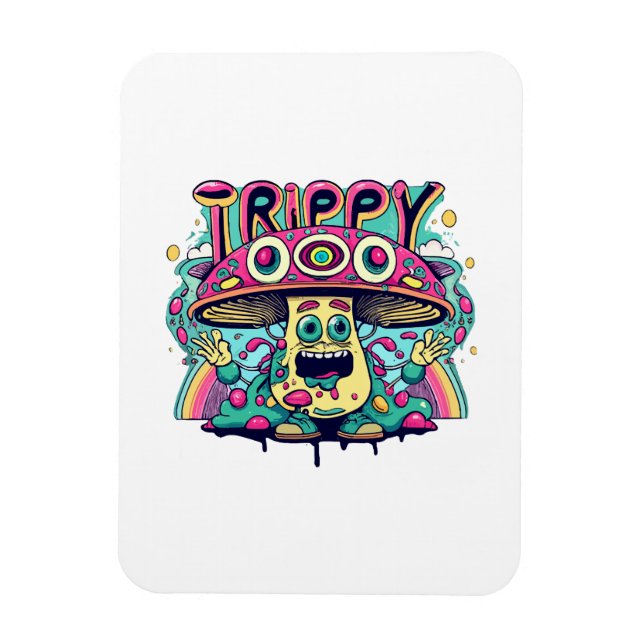 Ímã Cogumelo Trippy Feliz (Vertical)