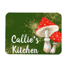Ímã Cogumelos em Aquarela Cozinha Personalizada  