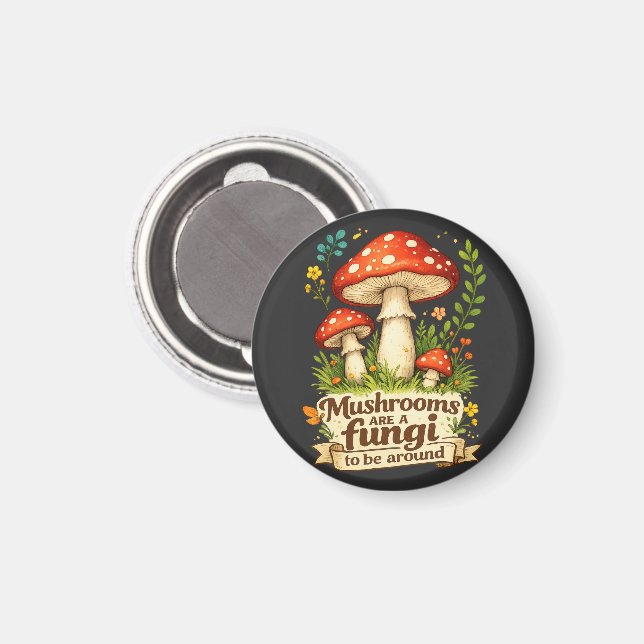 Imã Cogumelos engraçados da floresta de presente para  (Front/Back)