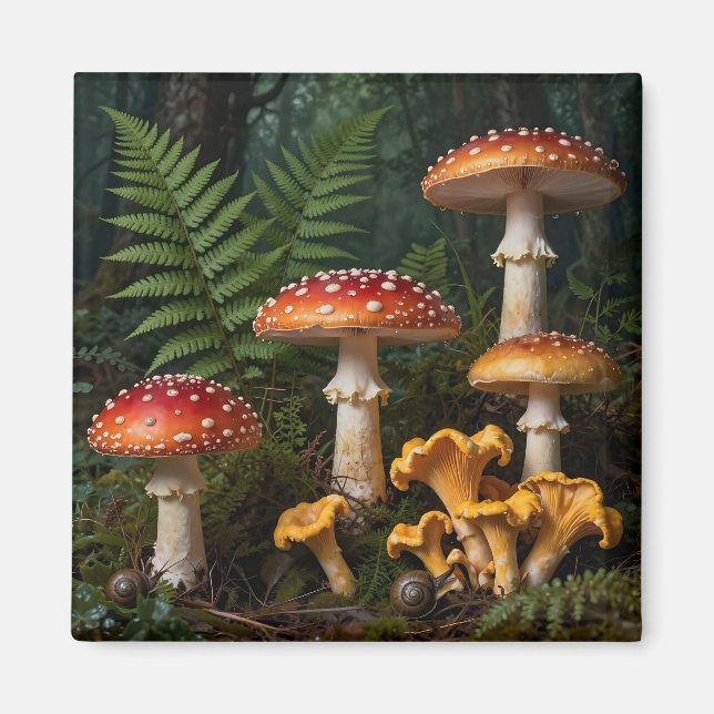 Imã Cogumelos Fly Agaric Floresta Botânica (Frente)