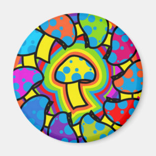 Imã Cogumelos mágicos coloridos