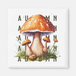 Imã Cogumelos na floresta do outono