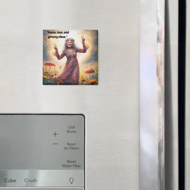 Imã Cogumelos Personalizados Hippie Boho Avó Personali (In Situ (Fridge))