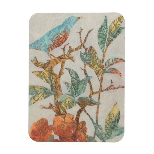 Ímã Colagem Aviária I (Vertical)