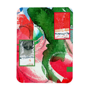 Ímã colagem da arte abstracta, meios mistos e aguarela