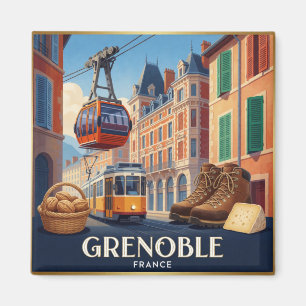 Imã Colagem da Cidade Turística de Grenoble França