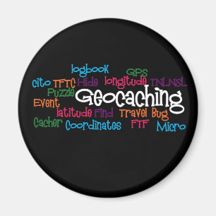 Imã Colagem da palavra de Geocaching